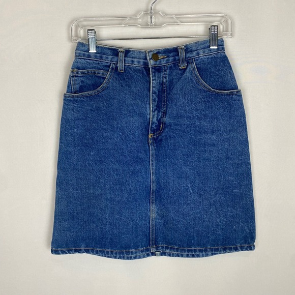Vintage 80's Guess By Georges Marciano Demin Skirt Size 29 - Picture 2 of 6